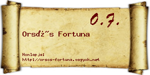 Orsós Fortuna névjegykártya