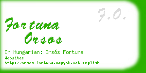 fortuna orsos business card