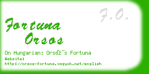 fortuna orsos business card